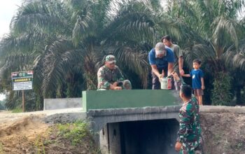 Pembangunan box culvert yang menjadi bagian dari program TMMD ke 124 telah selesai