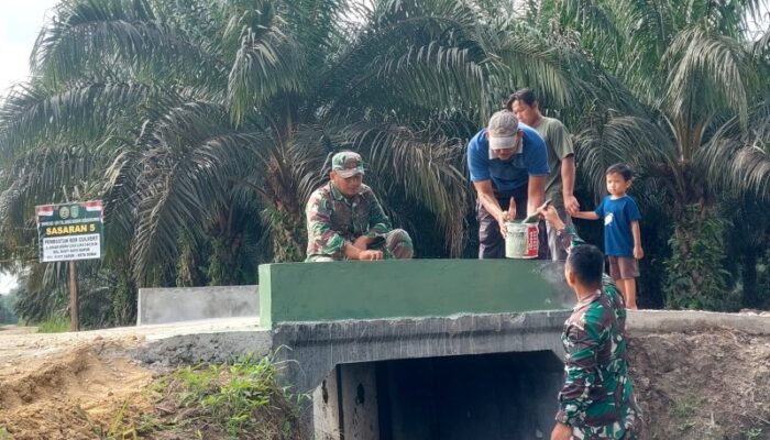 Pembangunan box culvert yang menjadi bagian dari program TMMD ke 124 telah selesai